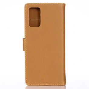 Cover voor Samsung Galaxy Note 20 Folio-hoesje Retro Leereffect