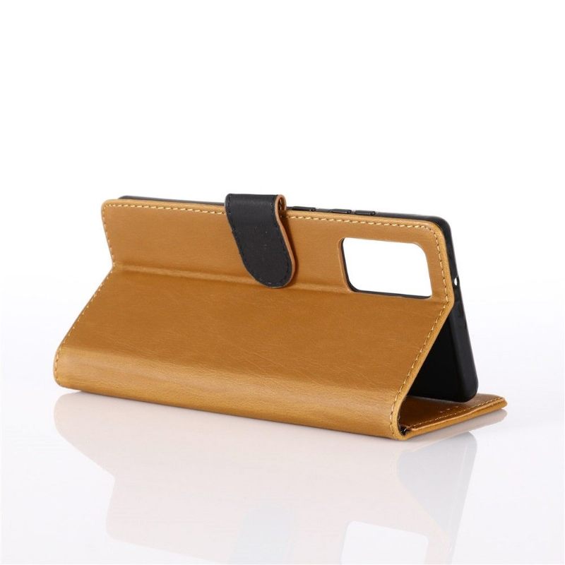 Cover voor Samsung Galaxy Note 20 Folio-hoesje Retro Leereffect