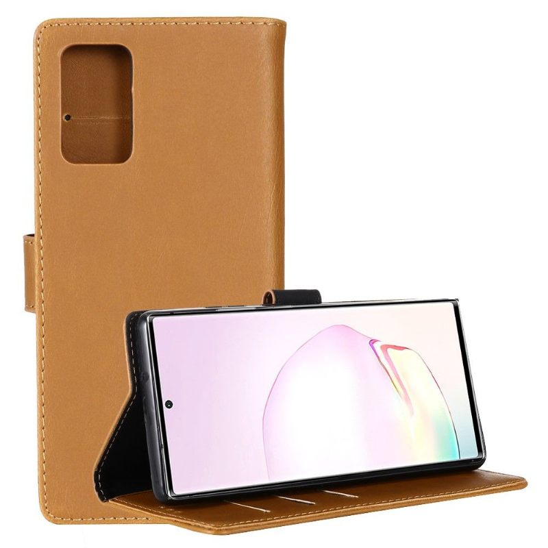 Cover voor Samsung Galaxy Note 20 Folio-hoesje Retro Leereffect