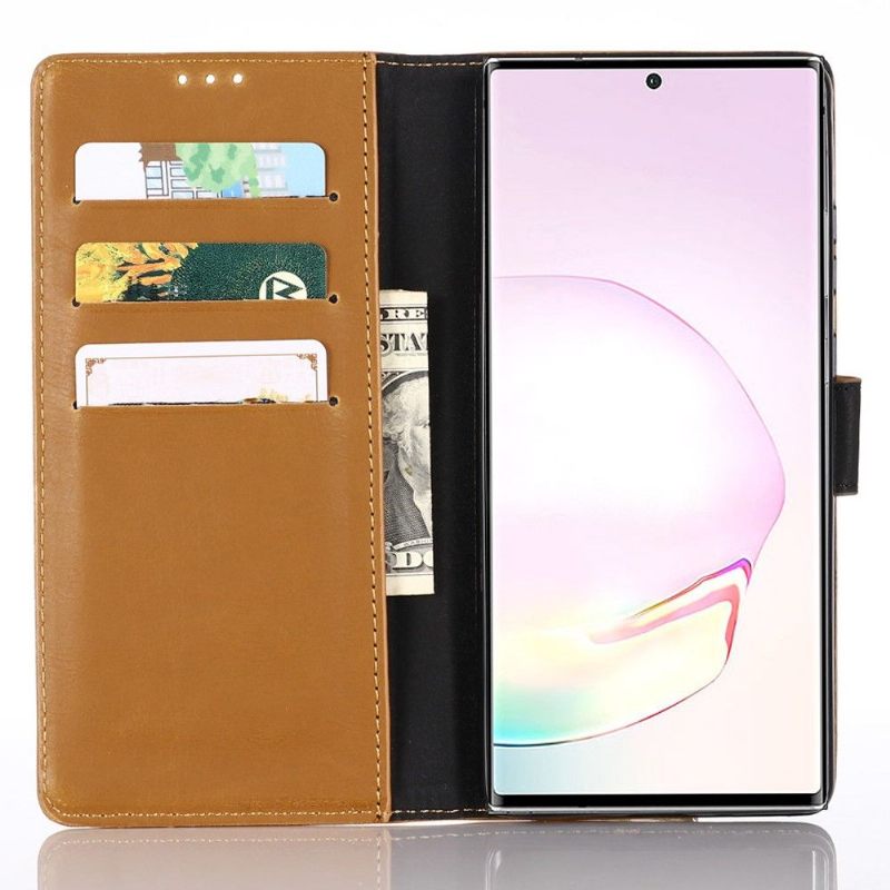 Cover voor Samsung Galaxy Note 20 Folio-hoesje Retro Leereffect