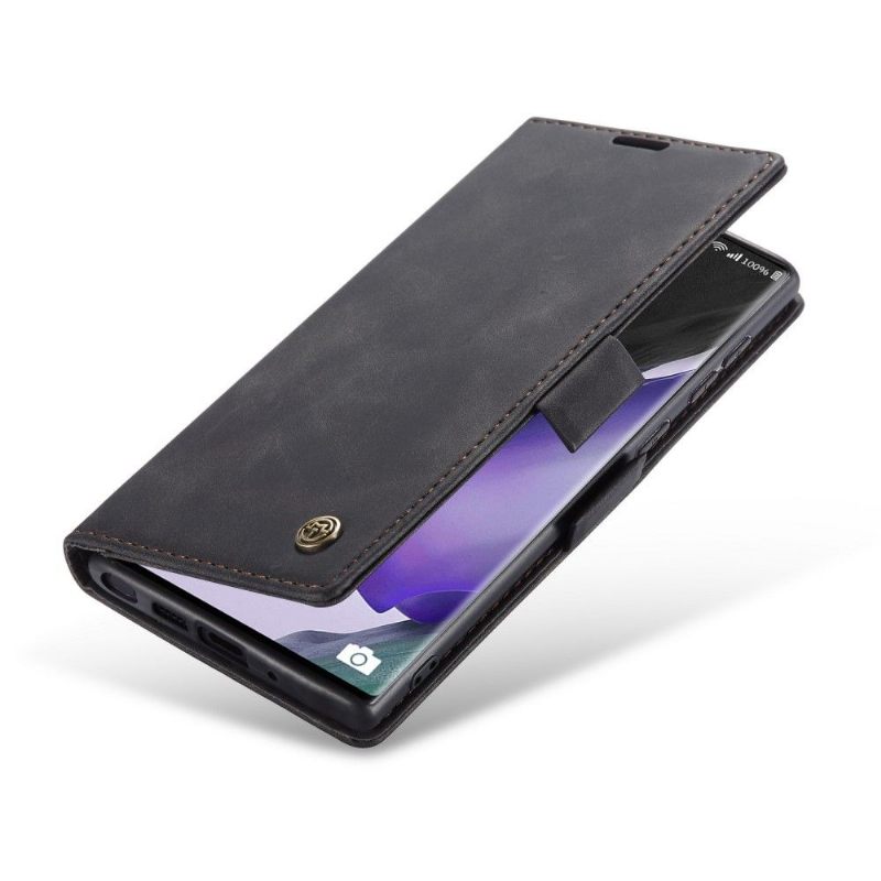 Folio-hoesje voor Samsung Galaxy Note 20 Anti-fall Golias Ledereffect - Zwart