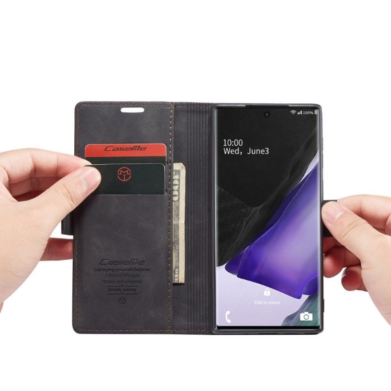 Folio-hoesje voor Samsung Galaxy Note 20 Anti-fall Golias Ledereffect - Zwart