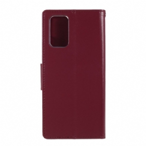 Folio-hoesje voor Samsung Galaxy Note 20 Bravo Series Imitatieleer - Wijnrood