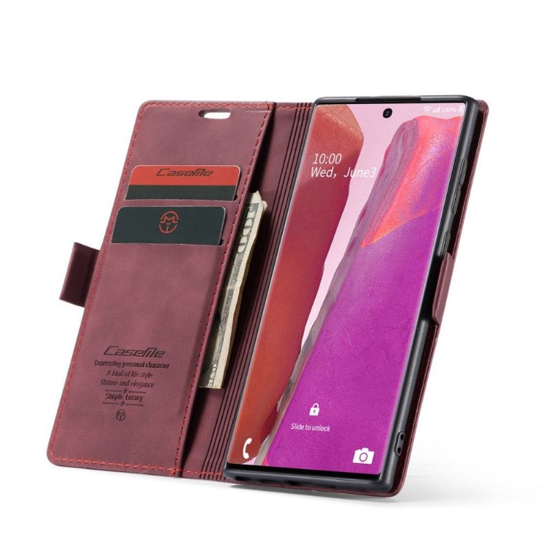 Folio-hoesje voor Samsung Galaxy Note 20 Golias Ledereffect - Wijnrood