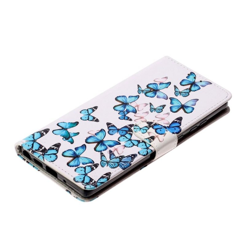 Folio-hoesje voor Samsung Galaxy Note 20 Meerdere Blauwe Vlinders