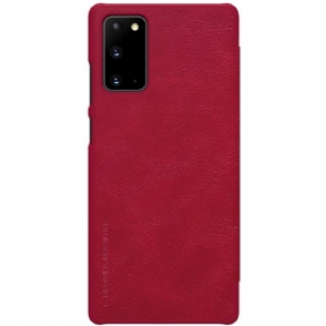 Folio-hoesje voor Samsung Galaxy Note 20 Qin Ledereffect - Rood