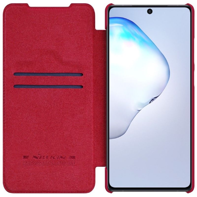 Folio-hoesje voor Samsung Galaxy Note 20 Qin Ledereffect - Rood