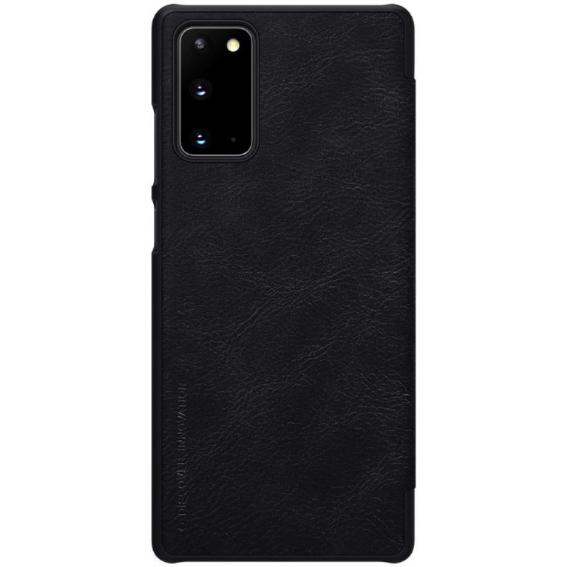 Folio-hoesje voor Samsung Galaxy Note 20 Qin Ledereffect - Zwart