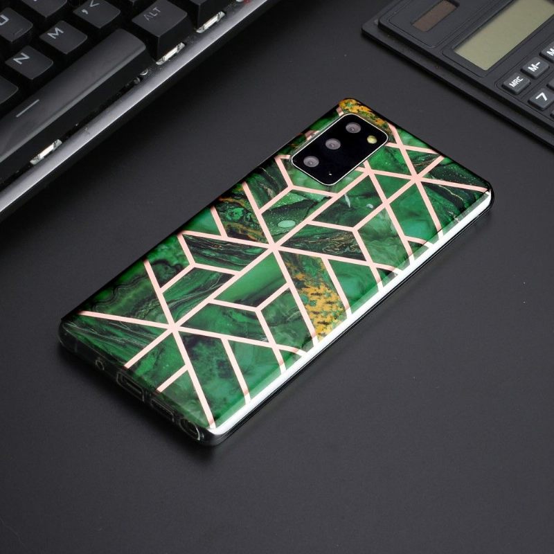 Hoesje voor Samsung Galaxy Note 20 Smaragdgroene Geometrie