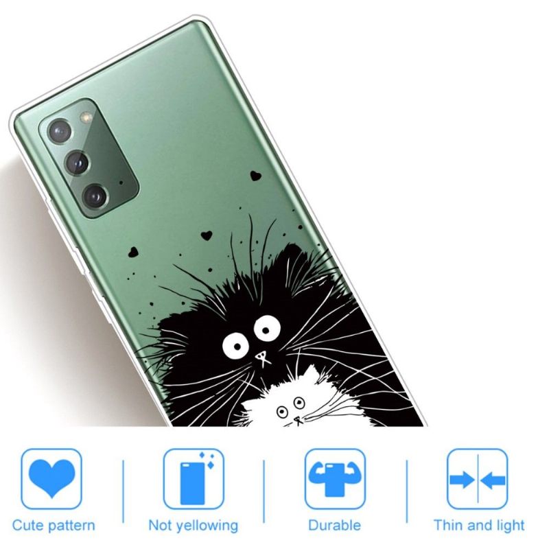 Hoesje voor Samsung Galaxy Note 20 Zwart-witte Katten