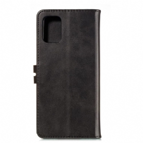 Leren Hoesje voor Samsung Galaxy Note 20 Kittenleereffect - Zwart