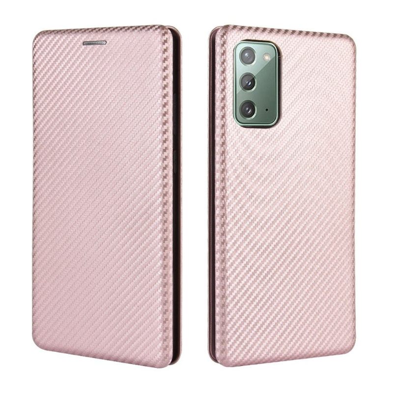 Leren Hoesje voor Samsung Galaxy Note 20 Koolstofvezeleffect