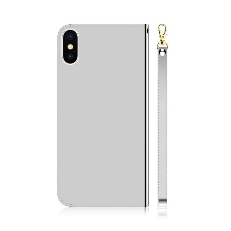 Folio-hoesje voor iPhone X / XS Anti-fall Spiegeleffect Van Imitatieleer