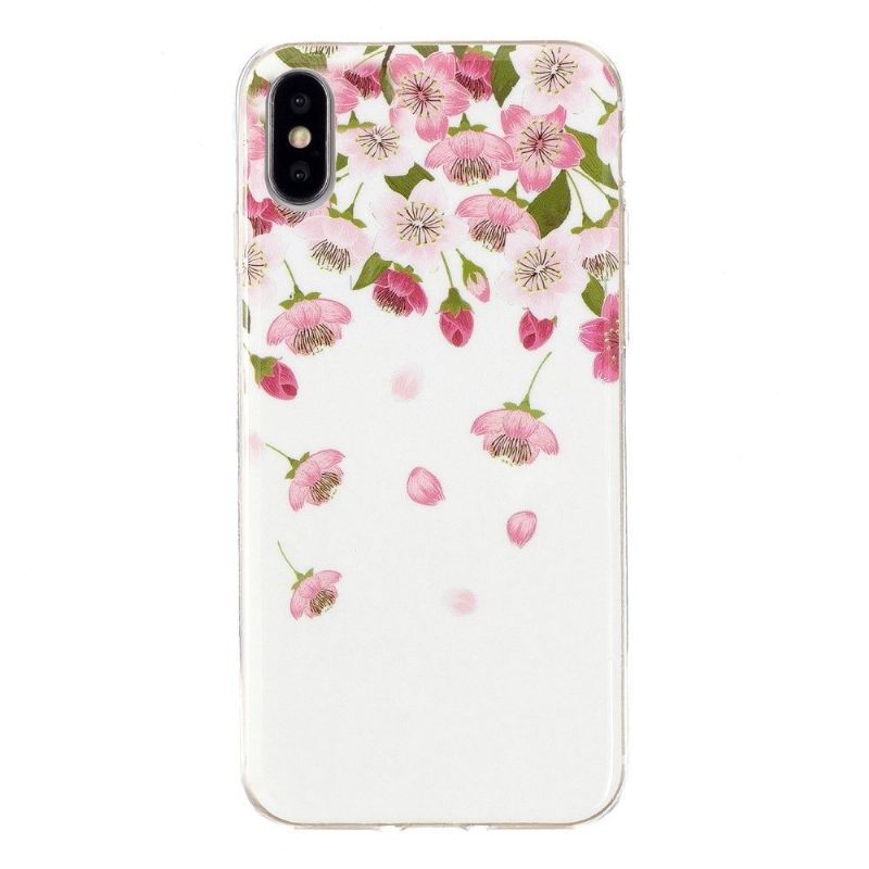 Hoesje voor iPhone X / XS Anti-fall Fluorescerende Bloemen