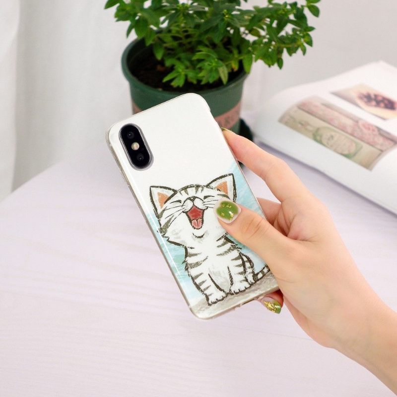 Hoesje voor iPhone X / XS Fluorescerende Chatinhoud