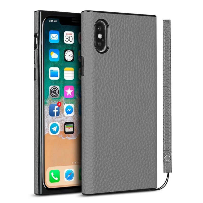 Hoesje voor iPhone X / XS Ledereffect Met Riem