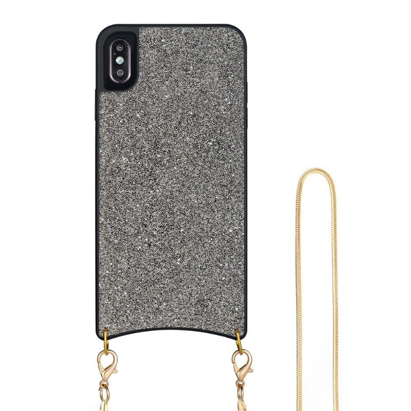 Hoesje voor iPhone X / XS Pailletten Met Koord Ketting