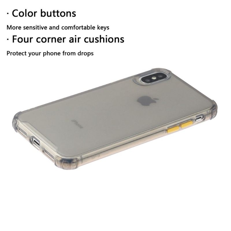 Hoesje voor iPhone X / XS Semi-transparant Met Kleurknop