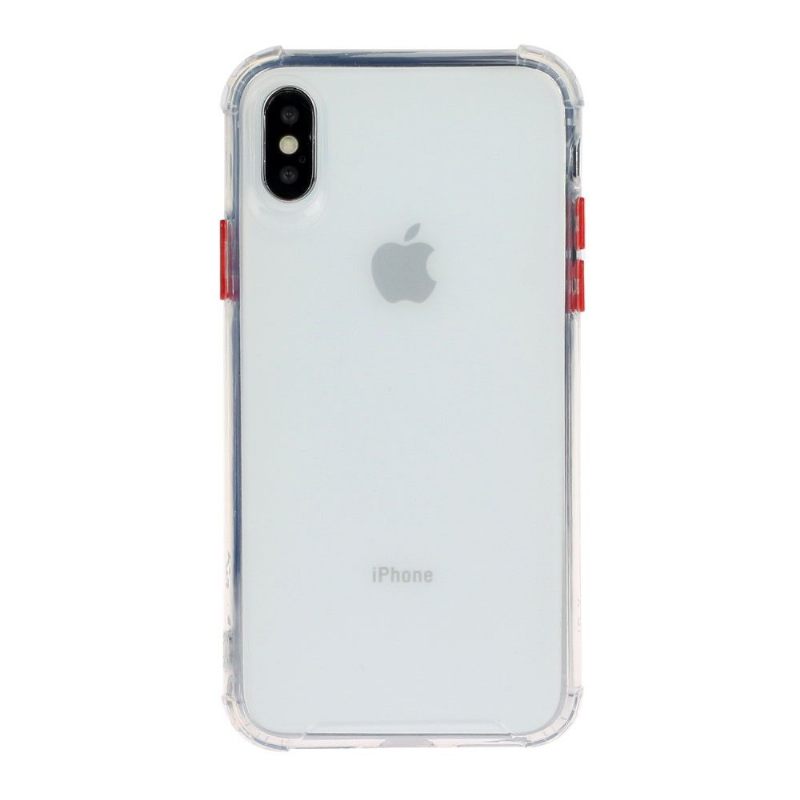 Hoesje voor iPhone X / XS Semi-transparant Met Kleurknop