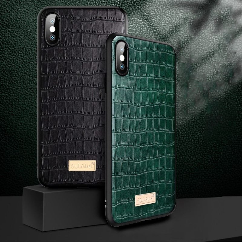 Hoesje voor iPhone X / XS Sulada Krokodillenleereffect