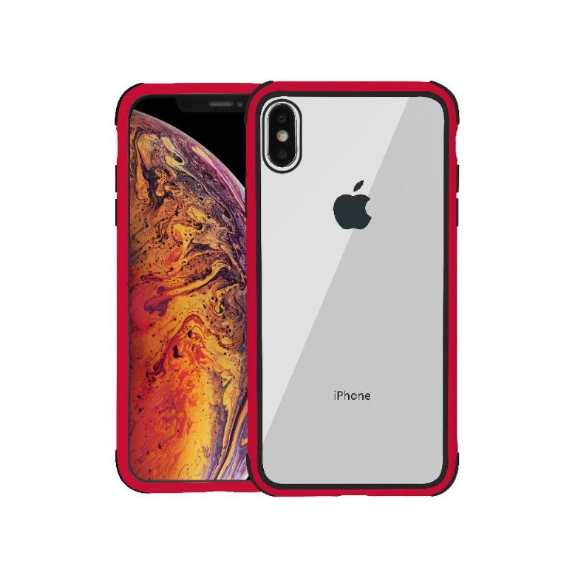 Hoesje voor iPhone X / XS Transparant Contour Gekleurd