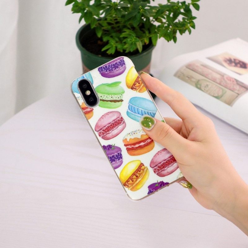 Telefoonhoesje voor iPhone X / XS Fluorescerende Macarons