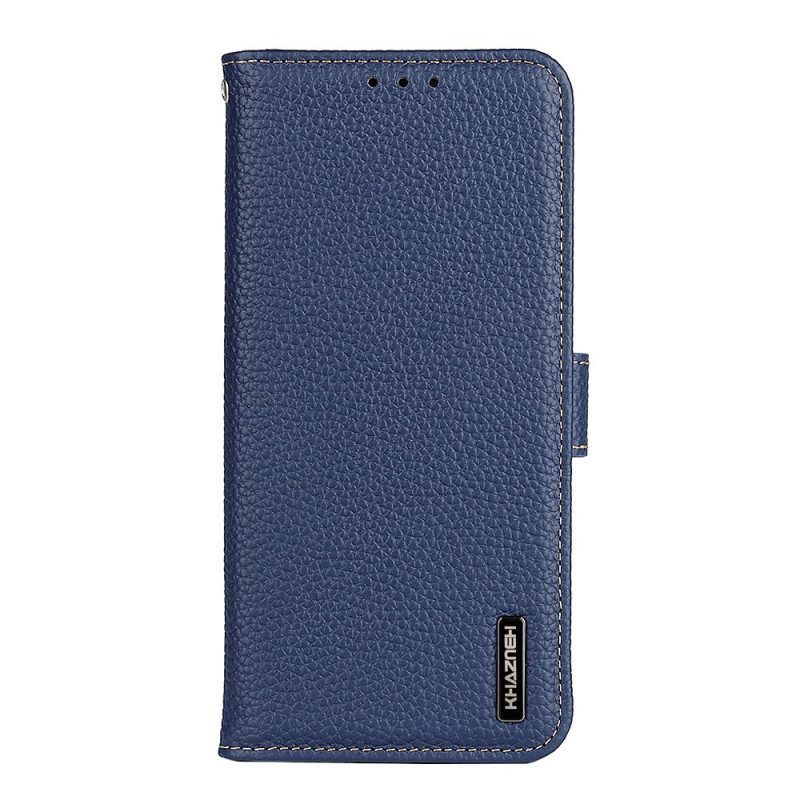 Leren Hoesje voor Vivo Y76 5G Khazneh Lychee Leer