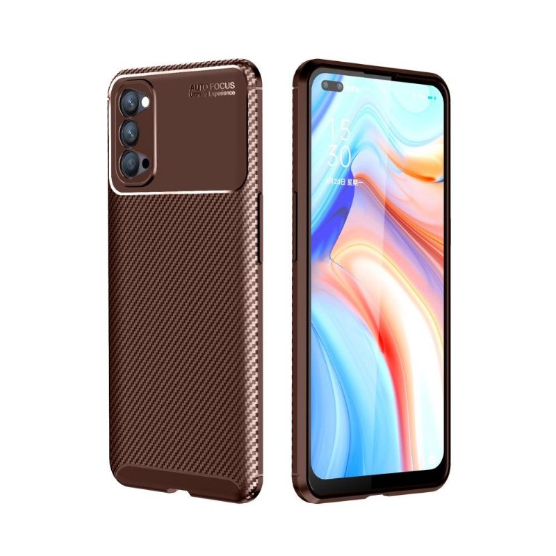 Hoesje voor Oppo Reno 4 5G Koolstofvezeleffect