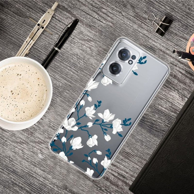 Hoesje voor OnePlus Nord CE 2 5G Anti-fall Witte Bloemen