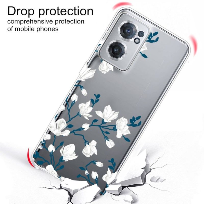 Hoesje voor OnePlus Nord CE 2 5G Anti-fall Witte Bloemen