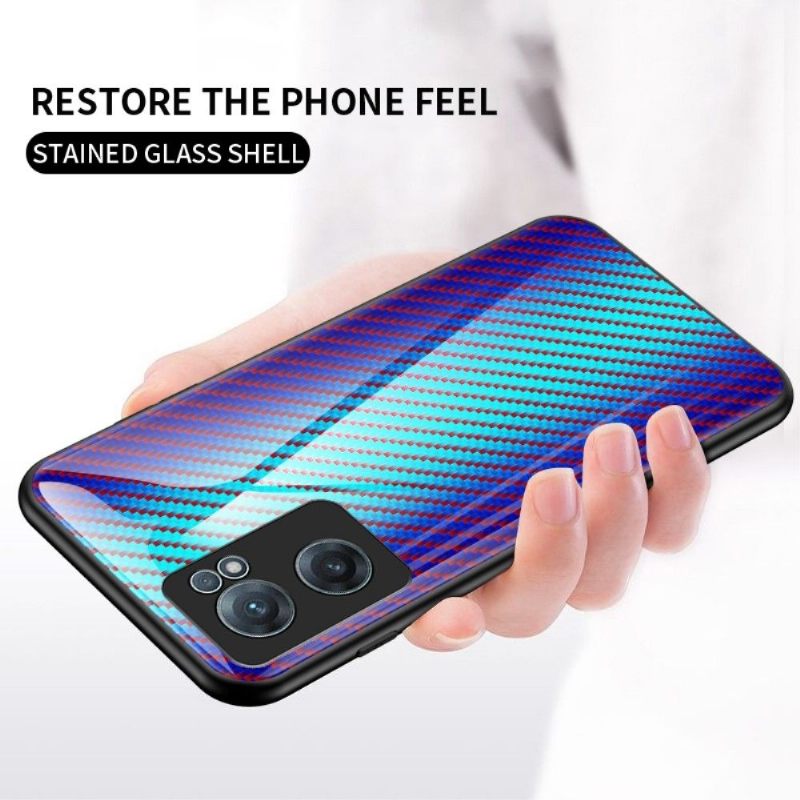 Telefoonhoesje voor OnePlus Nord CE 2 5G Bescherming Gehard Glas In Koolstofvezelstijl