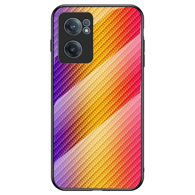 Telefoonhoesje voor OnePlus Nord CE 2 5G Bescherming Gehard Glas In Koolstofvezelstijl