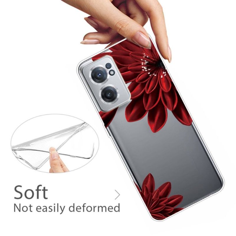 Telefoonhoesje voor OnePlus Nord CE 2 5G Bescherming Rode Bloemblaadjes