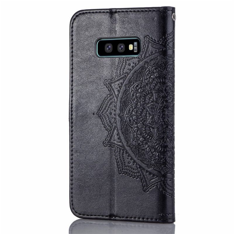 Flip Case voor Samsung Galaxy S10e Mandala Van Kunstleer Met Reliëf