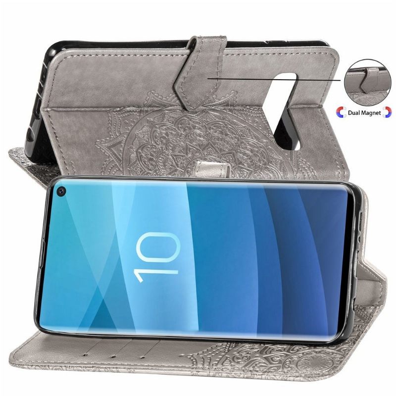 Flip Case voor Samsung Galaxy S10e Mandala Van Kunstleer Met Reliëf