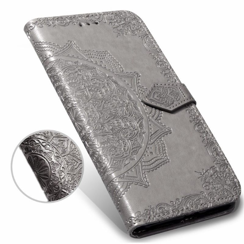 Flip Case voor Samsung Galaxy S10e Mandala Van Kunstleer Met Reliëf