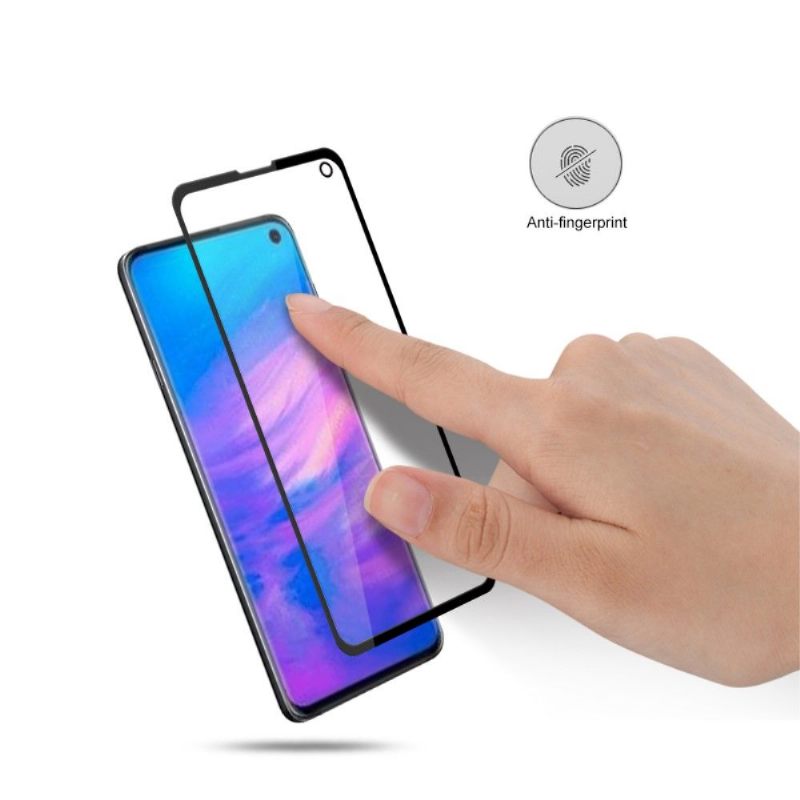 Samsung Galaxy S10E - Schermbeschermer Van Gehard Glas Op Ware Grootte - Zwart