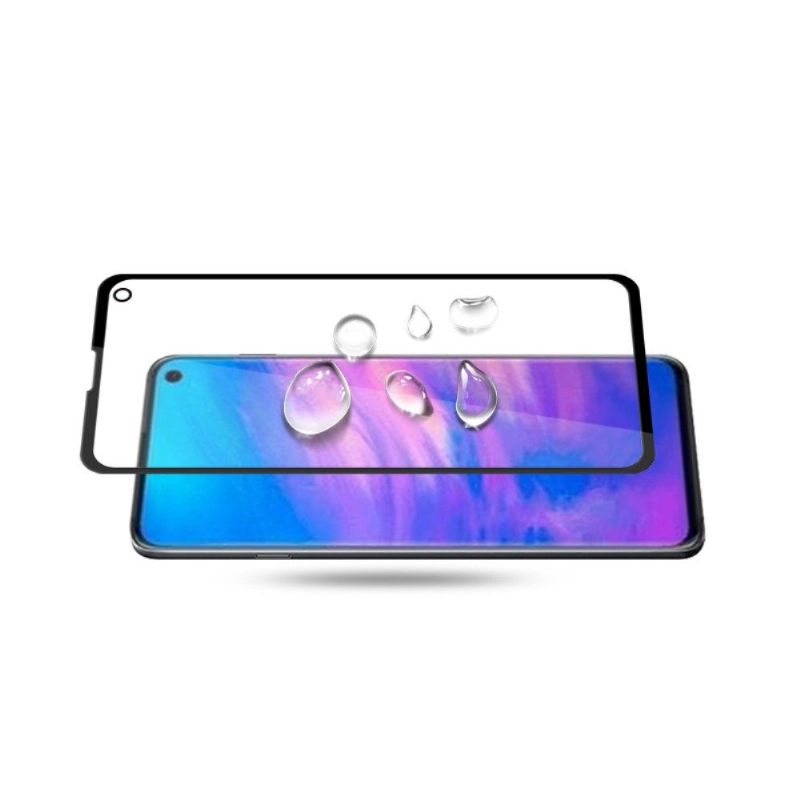 Samsung Galaxy S10E - Schermbeschermer Van Gehard Glas Op Ware Grootte - Zwart