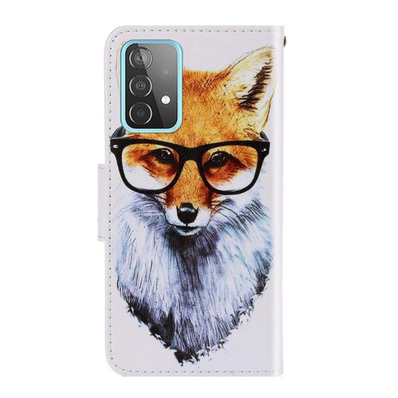 Flip Case voor Samsung Galaxy A52 5G / A52 4G / A52s 5G Gebrilde Vos