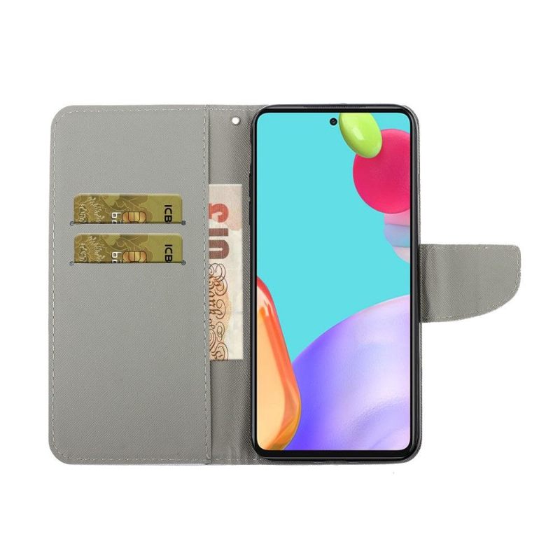 Flip Case voor Samsung Galaxy A52 5G / A52 4G / A52s 5G Gebrilde Vos