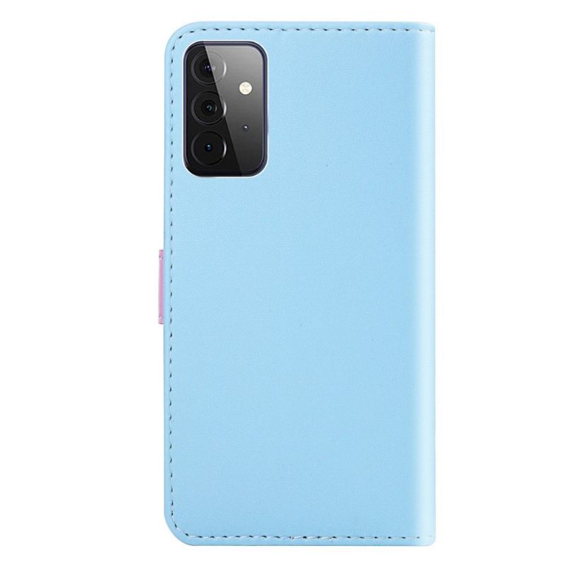 Folio-hoesje voor Samsung Galaxy A52 5G / A52 4G / A52s 5G Anti-fall Driekleurig Kunstleer