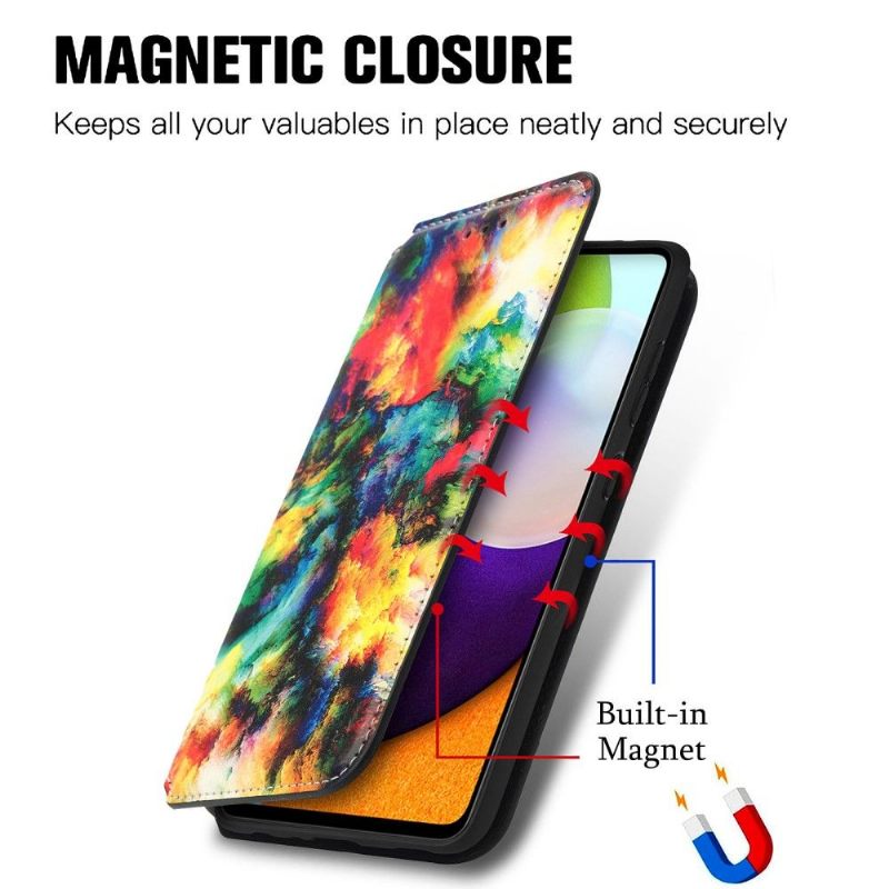 Folio-hoesje voor Samsung Galaxy A52 5G / A52 4G / A52s 5G Anti-fall Iriserende Wolk