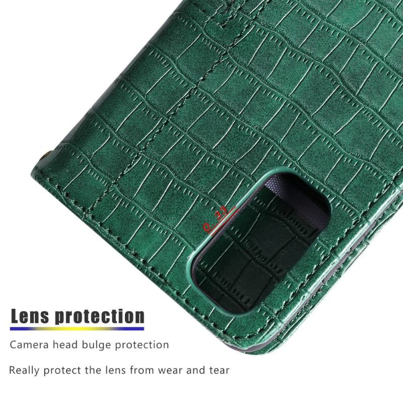 Folio-hoesje voor Samsung Galaxy A52 5G / A52 4G / A52s 5G Anti-fall Leerstijl Met Krokodilleneffect