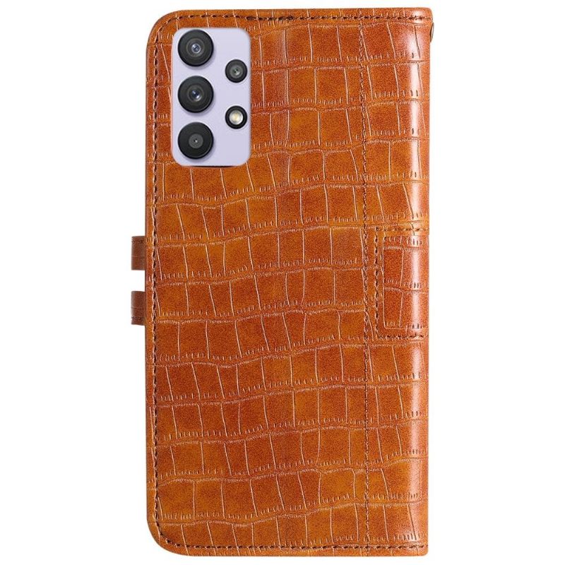 Folio-hoesje voor Samsung Galaxy A52 5G / A52 4G / A52s 5G Anti-fall Leerstijl Met Krokodilleneffect