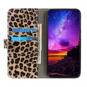 Folio-hoesje voor Samsung Galaxy A52 5G / A52 4G / A52s 5G Kunstleer Luipaardstijl