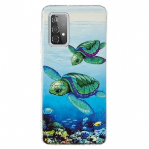 Hoesje voor Samsung Galaxy A52 5G / A52 4G / A52s 5G Fluorescerende Schildpadden