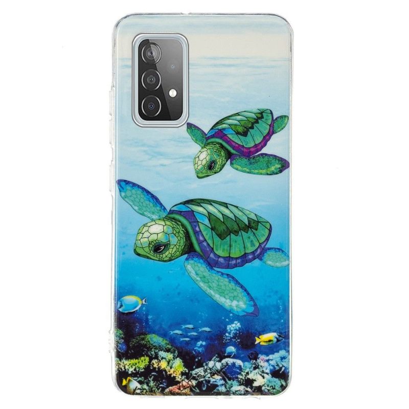 Hoesje voor Samsung Galaxy A52 5G / A52 4G / A52s 5G Fluorescerende Schildpadden