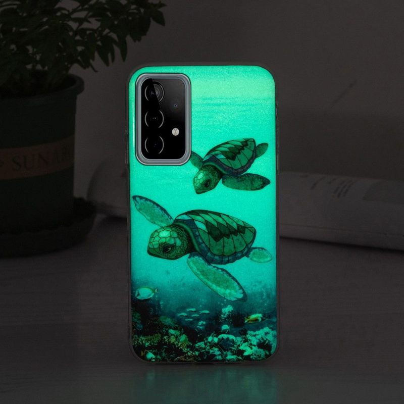 Hoesje voor Samsung Galaxy A52 5G / A52 4G / A52s 5G Fluorescerende Schildpadden