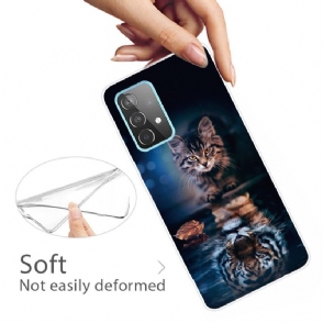 Hoesje voor Samsung Galaxy A52 5G / A52 4G / A52s 5G Kat Reflectie