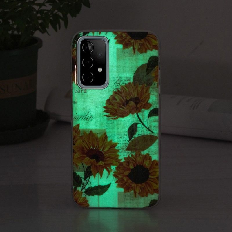 Hoesje voor Samsung Galaxy A52 5G / A52 4G / A52s 5G Vintage Zonnebloem Fluorescerend